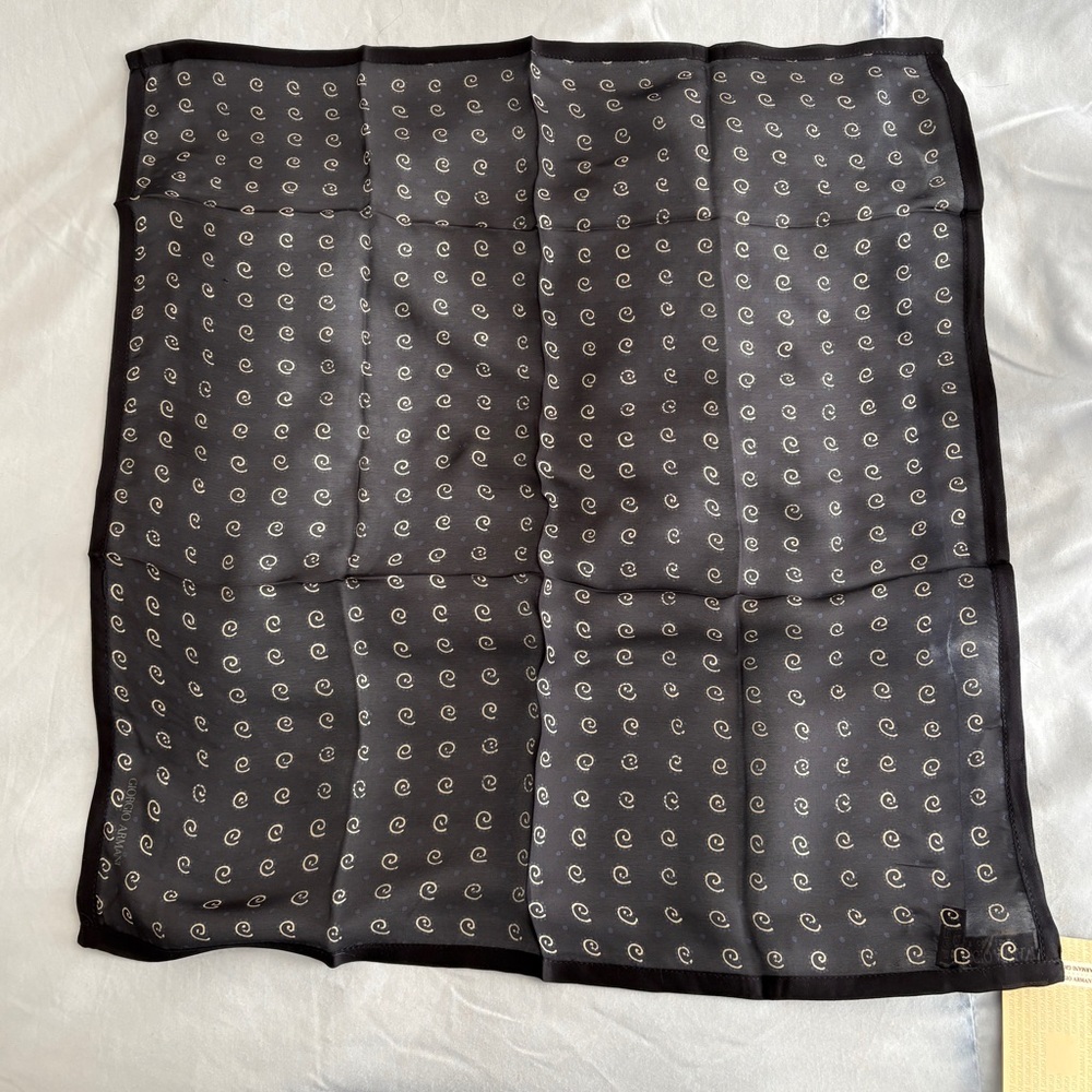 Giorgio Armani navy blue and Beige Paisley Square scarf